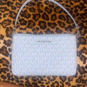 Michael Kors Blue MK Logo & Wristlet Wallet and bag paid separately selling tg!